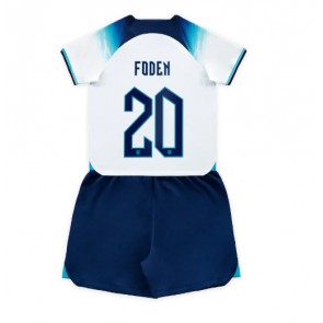 Anglie Phil Foden #20 Dětské Domácí dres komplet MS 2022 Krátký Rukáv (+ trenýrky)